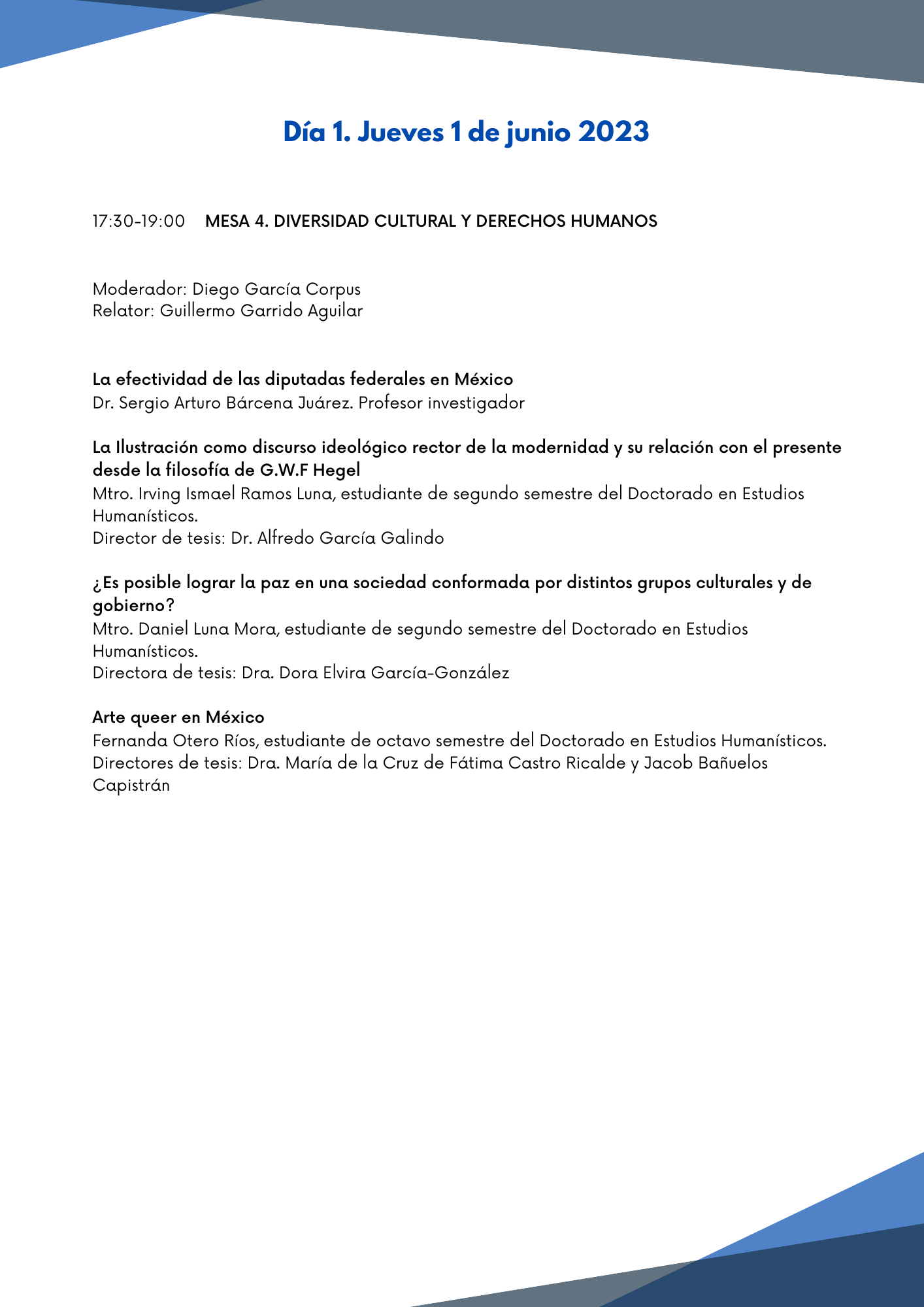 Mesa sobre diversidad cultural y derechos humanos
