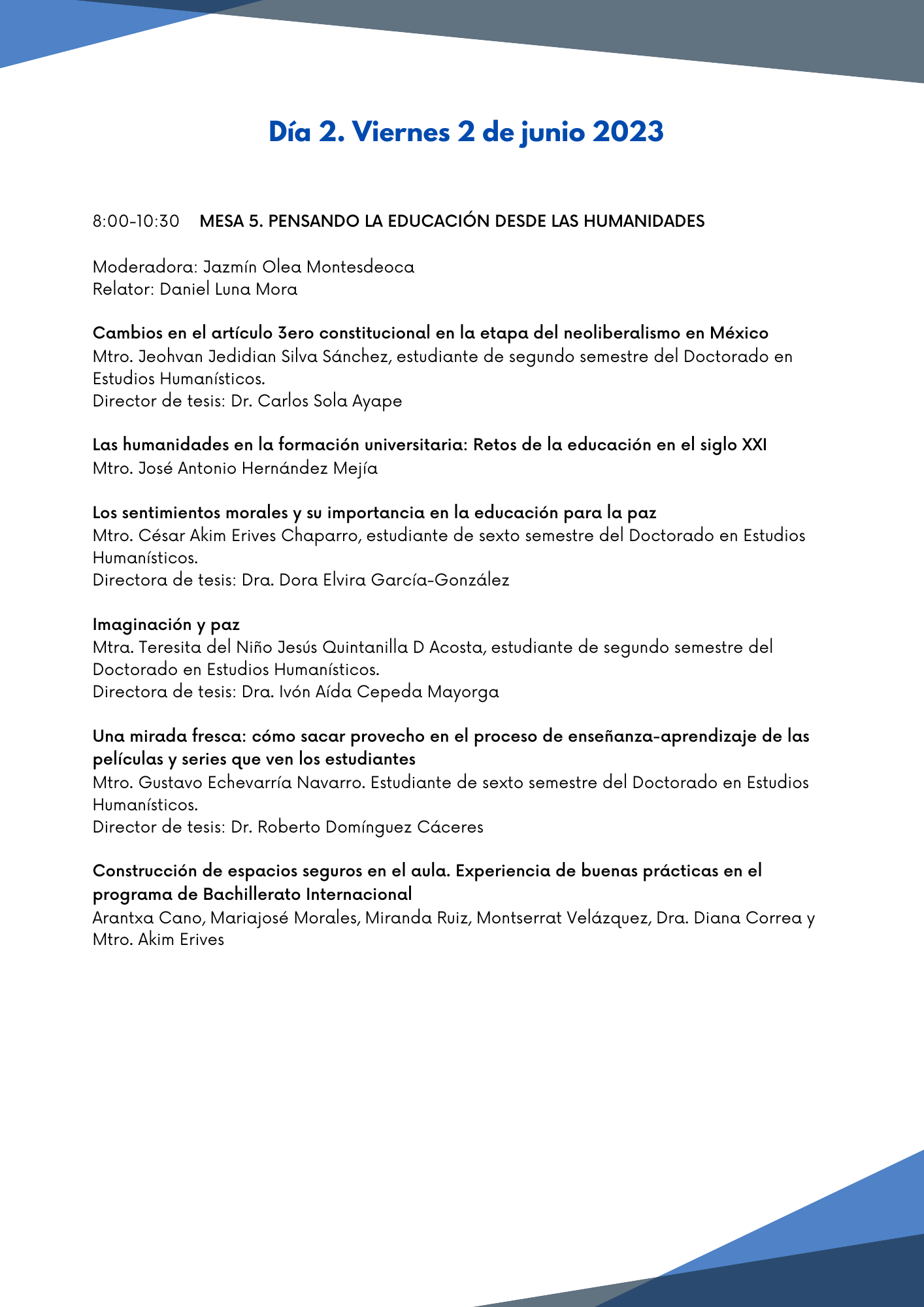 Mesa sobre educación