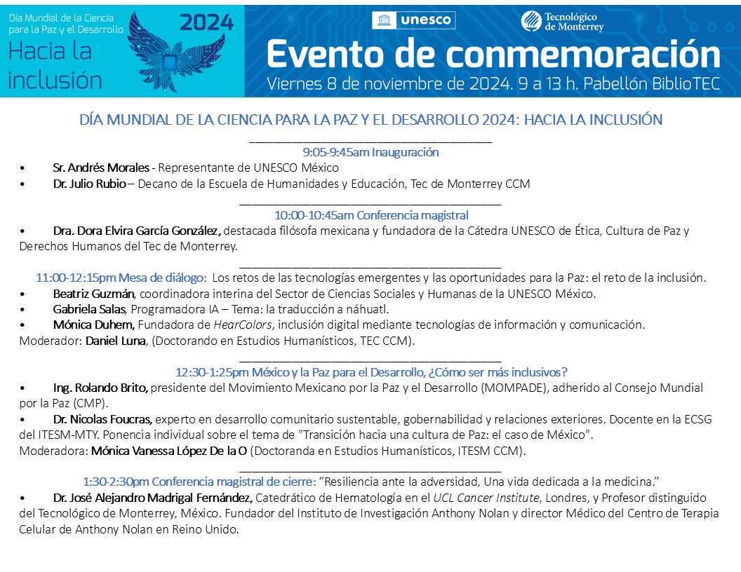 Día Mundial de la Ciencia para la Paz y el Desarrollo