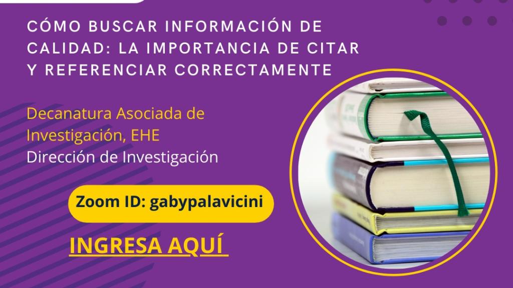 Webinar. Cómo buscar información de calidad: la importancia de citar y referencias correctamente