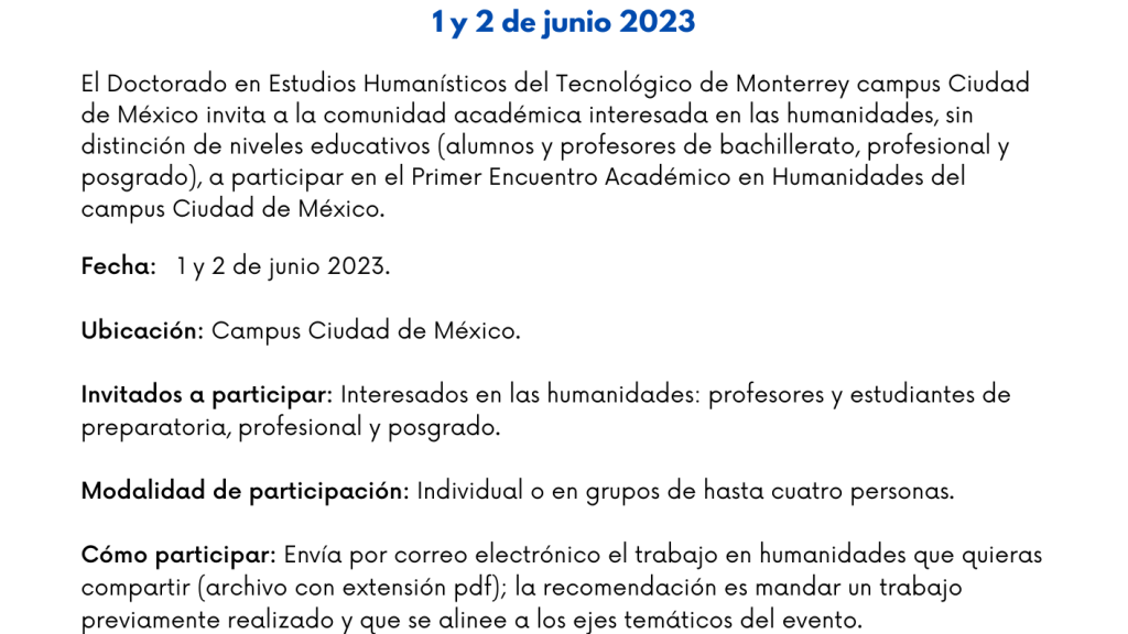 Primer Encuentro Académico Transversal en Humanidades