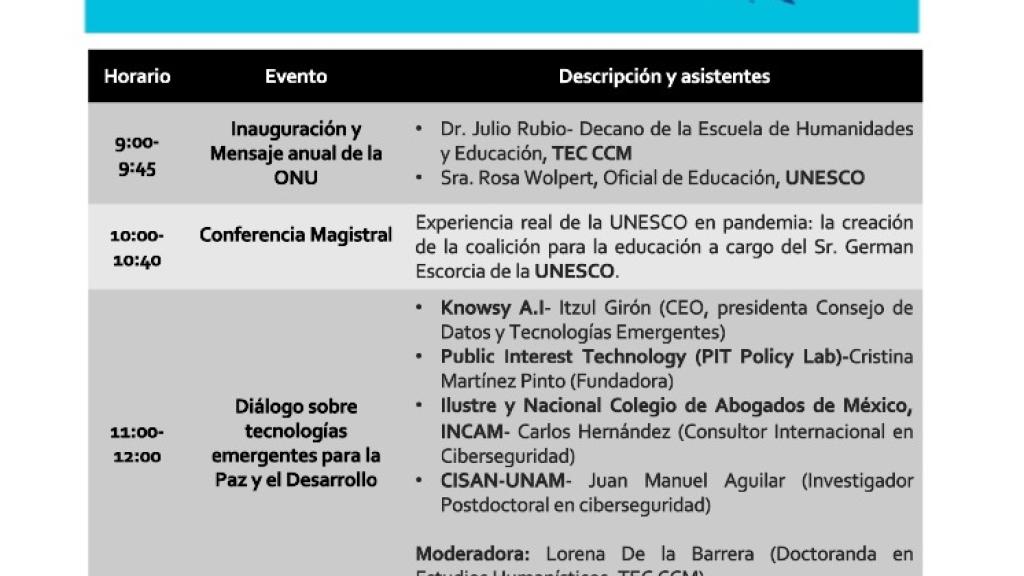Programa del Día Mundial de la Ciencia para la Paz y Desarrollo