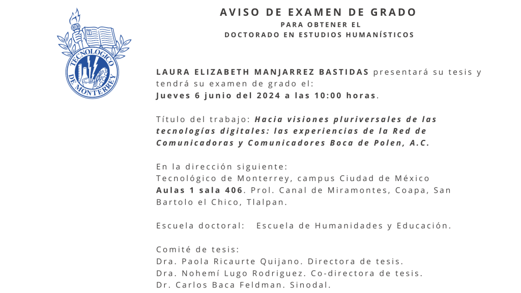 Examen de grado de Laura Elizabeth Manjarrez Bastidas