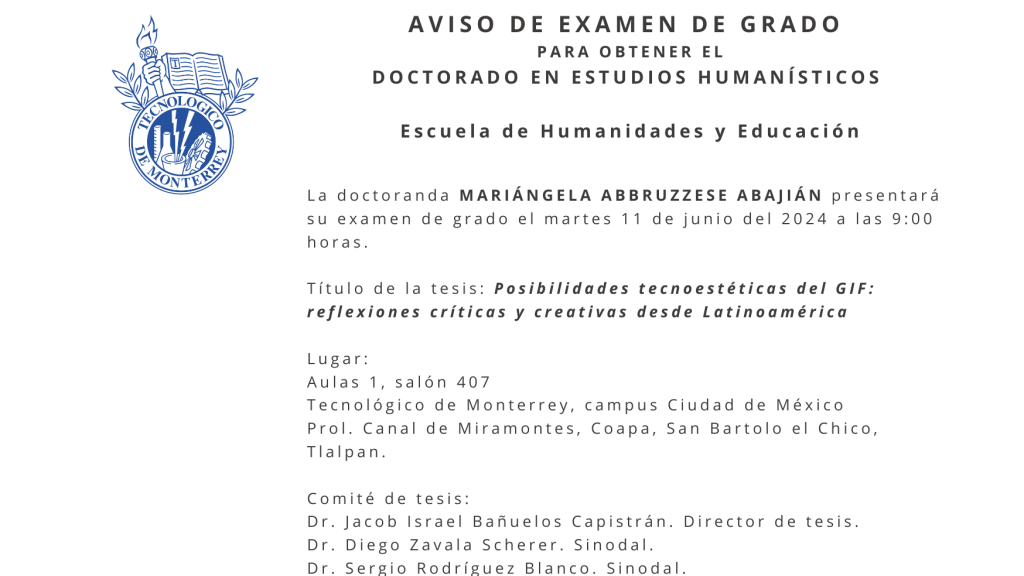 Examen de grado de Mariángela Abbruzzese Abajián