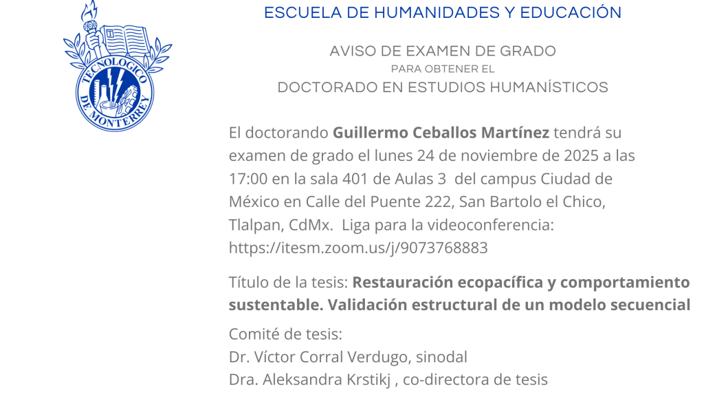 Examen de grado de Guillermo Ceballos Martínez