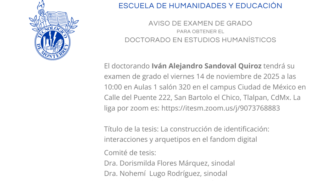 Examen de grado de Iván Alejandro Sandoval Quiroz