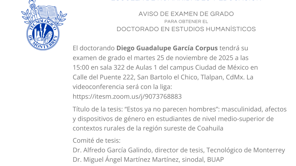 Examen de grado de Diego Guadalupe García Corpus